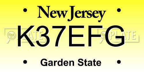 K37EFG New Jersey License Plate