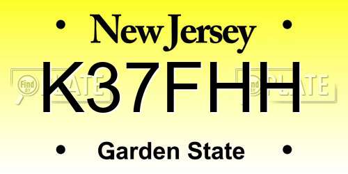 K37FHH New Jersey License Plate