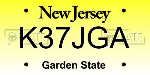 K37JGA New Jersey License Plate