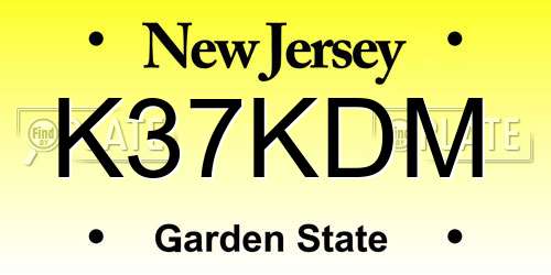 K37KDM New Jersey License Plate