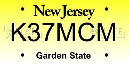 K37MCM New Jersey License Plate