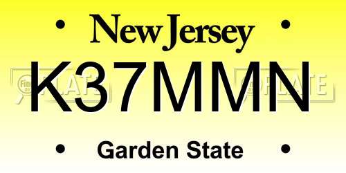 K37MMN New Jersey License Plate