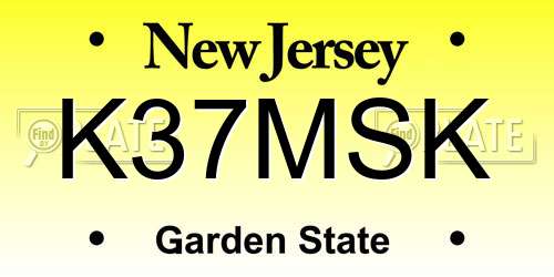 K37MSK New Jersey License Plate
