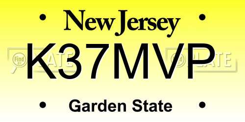 K37MVP New Jersey License Plate