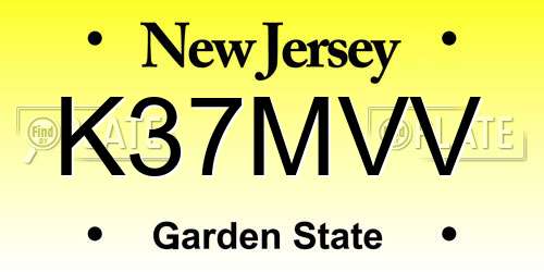 K37MVV New Jersey License Plate