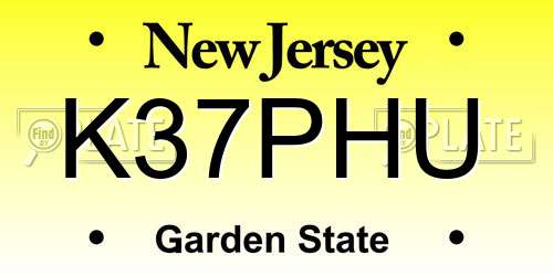 K37PHU New Jersey License Plate