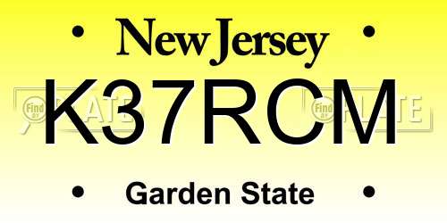 K37RCM New Jersey License Plate