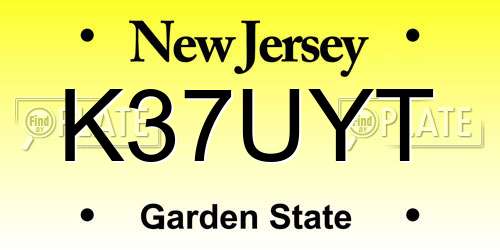 K37UYT New Jersey License Plate