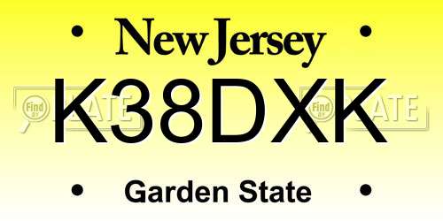 K38DXK New Jersey License Plate