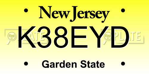 K38EYD New Jersey License Plate