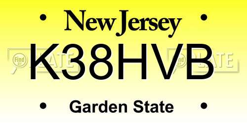 K38HVB New Jersey License Plate