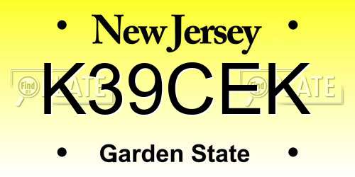 K39CEK New Jersey License Plate