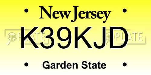 K39KJD New Jersey License Plate