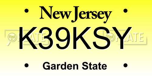 K39KSY New Jersey License Plate