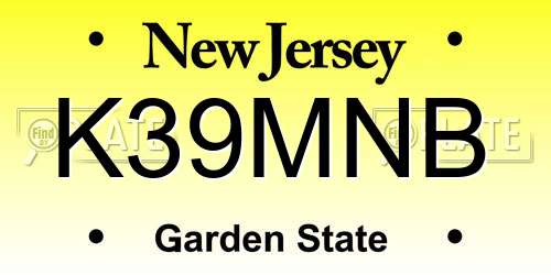 K39MNB New Jersey License Plate