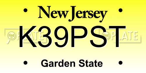 K39PST New Jersey License Plate