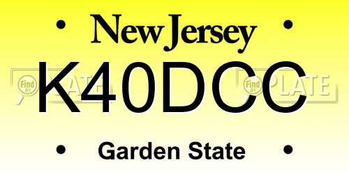 K40DCC New Jersey License Plate
