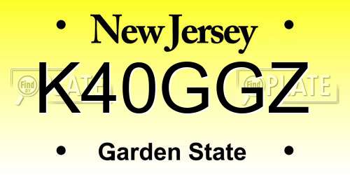 K40GGZ New Jersey License Plate