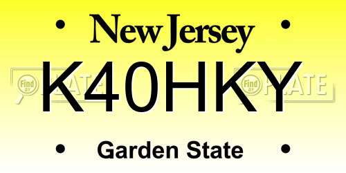K40HKY New Jersey License Plate