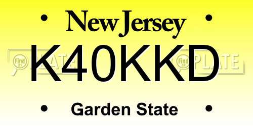 K40KKD New Jersey License Plate