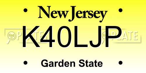 K40LJP New Jersey License Plate