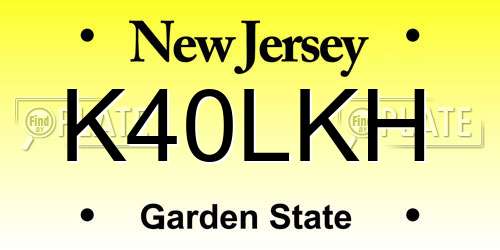 K40LKH New Jersey License Plate