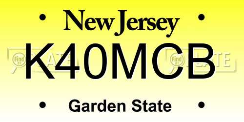 K40MCB New Jersey License Plate