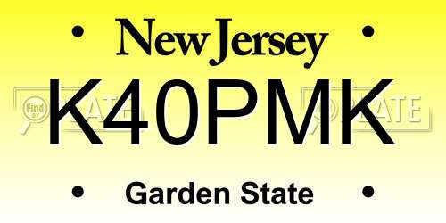 K40PMK New Jersey License Plate