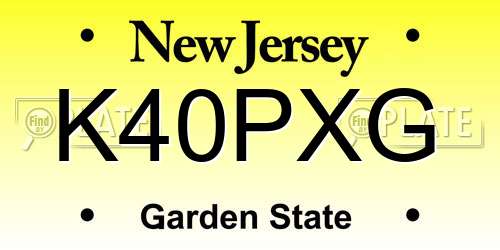 K40PXG New Jersey License Plate