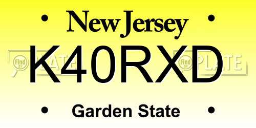 K40RXD New Jersey License Plate