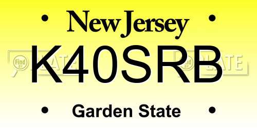 K40SRB New Jersey License Plate