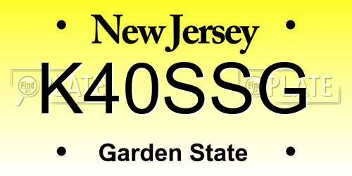 K40SSG New Jersey License Plate