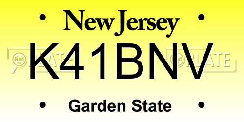 K41BNV New Jersey License Plate