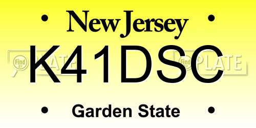 K41DSC New Jersey License Plate