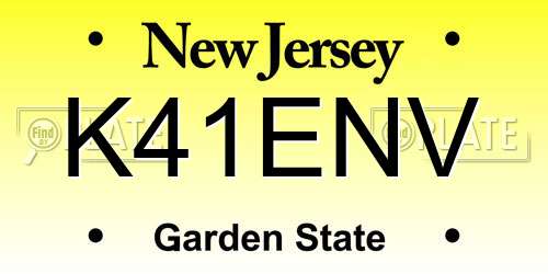 K41ENV New Jersey License Plate