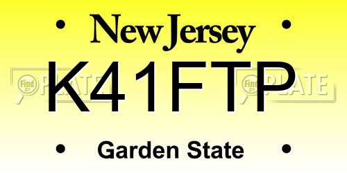 K41FTP New Jersey License Plate