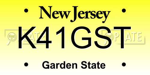 K41GST New Jersey License Plate