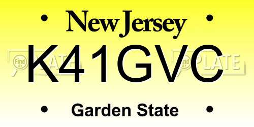 K41GVC New Jersey License Plate