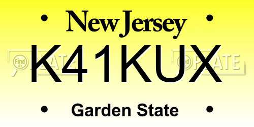 K41KUX New Jersey License Plate