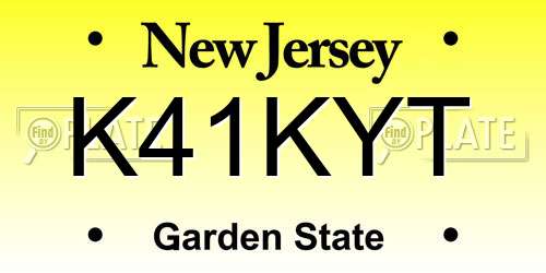 K41KYT New Jersey License Plate