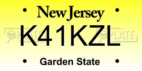 K41KZL New Jersey License Plate