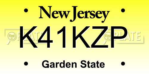 K41KZP New Jersey License Plate