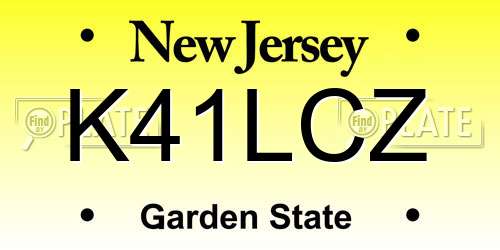 K41LCZ New Jersey License Plate