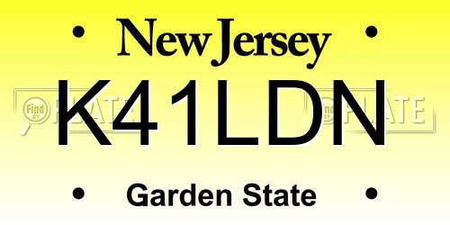 K41LDN New Jersey License Plate