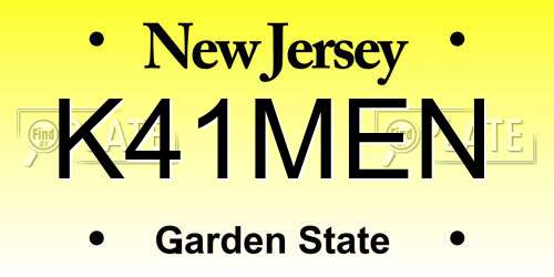 K41MEN New Jersey License Plate