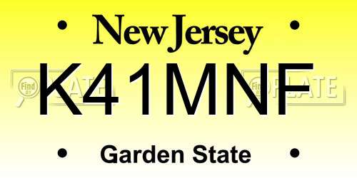K41MNF New Jersey License Plate