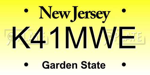 K41MWE New Jersey License Plate