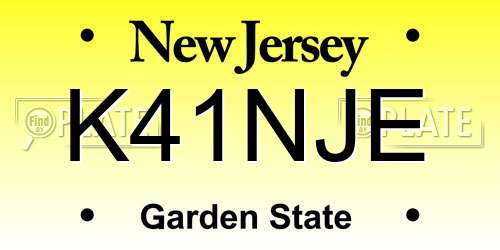K41NJE New Jersey License Plate