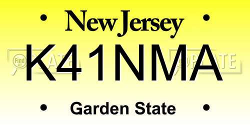 K41NMA New Jersey License Plate