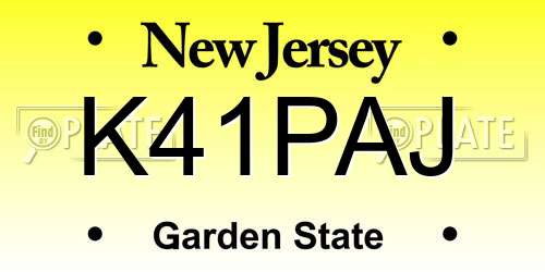 K41PAJ New Jersey License Plate